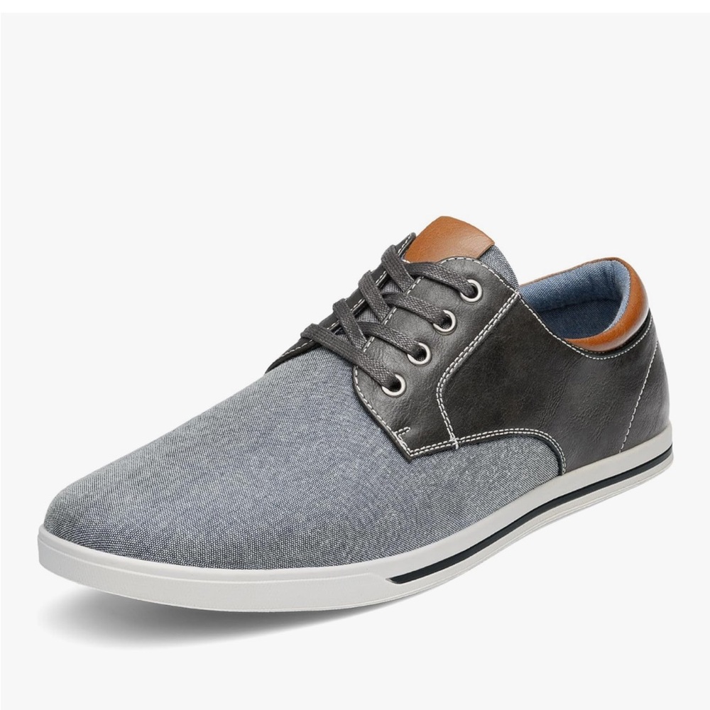 Bruno Marc Men’s Rivera Gray and Black Oxford Sneakers